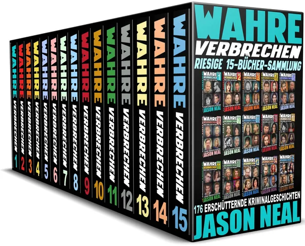 Wahre Verbrechen: Umfangreiche 15-Bücher-Sammlung — Buchcover